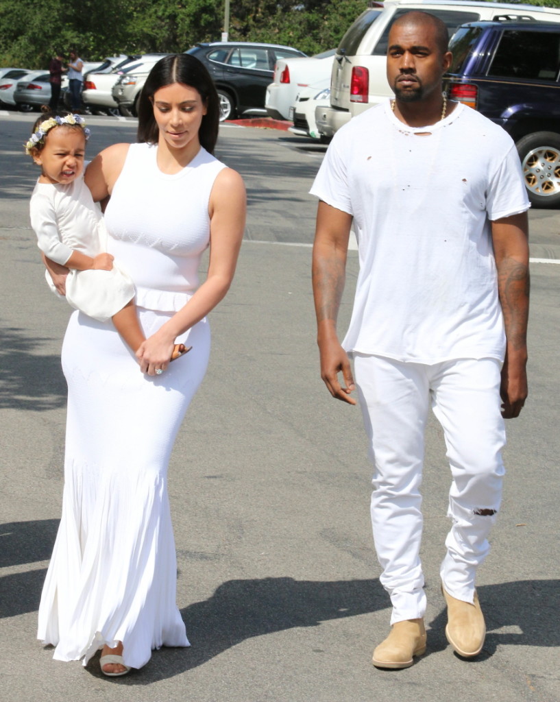 The extended Kardashian-Jenner family attend church in Woodland Hills on Easter Sunday Featuring: Kanye West, Kim Kardashian, North West Where: Woodland Hills, California, United States When: 05 Apr 2015 Credit: WENN.com